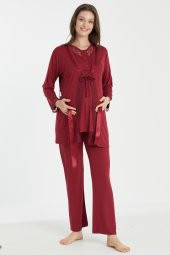Kadın Kısa Kollu Lohusa Pijama Takımı Düğmeli İsem Moda 4080 - 7
