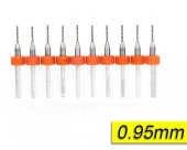 PCB Mikro Karbür CNC Matkap Ucu 10lu Set 0,95mm Tungsten 18 Shank - 1