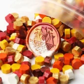 Mühür Mumu 100 Davetiye İçin 300 Boncuk Model: 09 Portakal Bahçesi - 1