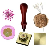 Mührü Mumu Damga 30mm Kare Boş Bakır Kafa + Gül Ağacı Sap thumbnail 2