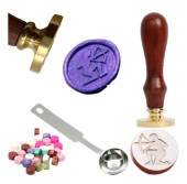 Mektup Damga Mühürü Yay Burcu + 30 Mühür Mumu + Eritme Kaşığı thumbnail 1