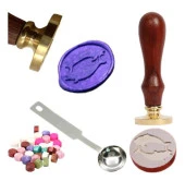 Mektup Damga Mühürü Balık Burcu + 30 Mühür Mumu + Eritme Kaşığı - 1