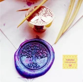 Mektup Damga Mühürü Hayat Ağacı + 30 Mühür Mumu + Metal Kaşık thumbnail 12