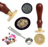 Mektup Damga Mühürü Gingko Leaves + 30 Mühür Mumu + Eritme Kaşığı thumbnail 1