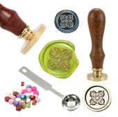 Mektup Damga Mühürü Şeftali Çiçeği + 30 Mühür Mumu + Kaşık thumbnail 1