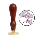 Mektup Damga Mühürü Gingko Leaves + 30 Mühür Mumu + Eritme Kaşığı - 9