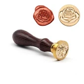 Mektup Damga Mühürü Blooming Rose + 30 Mühür Mumu + Eritme Kaşığı - 11
