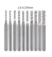 Tungsten Karbür PCB Kesme Oyma CNC Freze Uç 1.5-3.1mm 10lu Set - 1