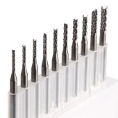 Tungsten Karbür PCB Kesme Oyma CNC Freze Uç 1.5-3.1mm 10lu Set - 11