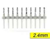 PCB Mikro Karbür CNC Matkap Ucu 10lu Set 2,40mm Tungsten 18 Shank - 1