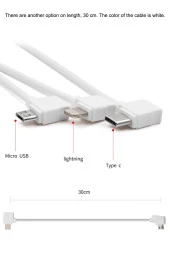 DJI Mavic Pro Tip-C Veri Kablosu 30 cm Tablet ve Telefonlar İçin Beyaz Renk thumbnail 10