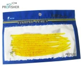 PROFISHER 10 Adet Set 13,5cm Simli Sarı Silikon Solucan Sahte Yem thumbnail 1