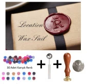 Retro Mektup Mühürü Damga Location + 30 Adet Mühür Mumu + Eritme Kaşığı thumbnail 1