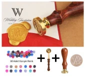 Retro Mektup Mühürü Damga A Harfi + 30 Adet Mühür Mumu + Eritme Kaşığı thumbnail 1