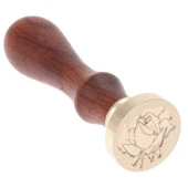 Retro Mektup Mühürü Damga Gonca Gül + 30 Adet Mühür Mumu + Eritme Kaşığı thumbnail 2