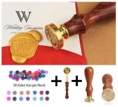 Retro Mektup Mühürü Damga I Harfi + 30 Adet Mühür Mumu + Eritme Kaşığı thumbnail 1