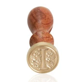 Retro Mektup Mühürü Damga I Harfi + 30 Adet Mühür Mumu + Eritme Kaşığı thumbnail 2