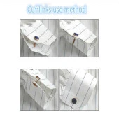 Kol Düğmesi Cam Yüzey Radar Ekranı Lüks Hediye Parti Düğün Gömlek Takım - 3