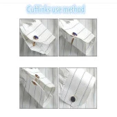 Kol Düğmesi Cam Yüzey Eagle Wings Lüks Hediye Parti Düğün Gömlek Takım - 3