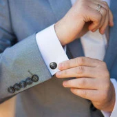 Kol Düğmesi Cam Yüzey Eagle Wings Lüks Hediye Parti Düğün Gömlek Takım - 4