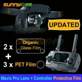 Dji Mavic Pro HD 3x Kamera Lens Koruyucu Film 2x Kumanda Ekran Organik Cam Filmi thumbnail 1