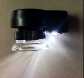 45X Cep Büyüteç Odak Ayarlı 2 Beyaz 1 UV LED Işık Deri Kılıflı - 8