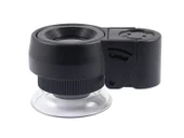 45X Cep Büyüteç Odak Ayarlı 2 Beyaz 1 UV LED Işık Deri Kılıflı - 4