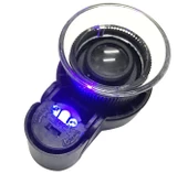 45X Cep Büyüteç Odak Ayarlı 2 Beyaz 1 UV LED Işık Deri Kılıflı - 6