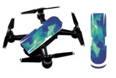DJI Spark Su Geçirmez Premium PVC Sticker Çıkartma Blue Angle thumbnail 1