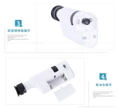 Mikroskop Büyüteç Cam Lensli Telefon Klipsli 300X 350X LED Işıklı - 11