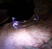 45X Cep Büyüteç Odak Ayarlı 2 Beyaz 1 UV LED Işık Deri Kılıflı - 5