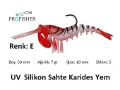 PROFISHER TPR Fosforlu Silikon Sahte Yem 5 cm 7 gr 5 Eklem - 1