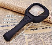 10X HD Lens 55mm 5 LED 1 UV Işıklı Kare El Büyüteç Okuma Kauçuk Çerçeve - 8