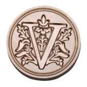 Retro Mektup Mühürü Damga V Harfi + 30 Adet Mühür Mumu + Eritme Kaşığı thumbnail 4