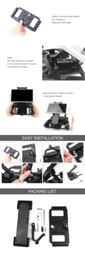 DJI Mavic Platinum Uzaktan Kumanda Telefon/ Tablet Tutucu Braket thumbnail 12