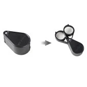 Katlanır Büyüteç Çift Plastik Kasa Akrilik Lens 20X 30mm Takı Pul - 2