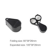 Katlanır Büyüteç Çift Plastik Kasa Akrilik Lens 20X 30mm Takı Pul - 5
