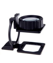 15X Lüp Kumaş Büyüteç Optik Cam Lens Ölçekli Metal Siyah Renk Üç Eklem Katlanır - 2