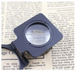 15X Lüp Kumaş Büyüteç Optik Cam Lens Ölçekli Metal Siyah Renk Üç Eklem Katlanır - 8