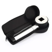 10X Optik Ölçekli Metal El Büyüteç Cam Lens 3 LED Işıklı Fermuarlı EVA Çantalı - 4