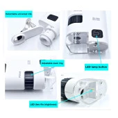 40-60X Büyüteç Zoom Ayarlı Led Işıklı Evrensel Telefon Klipli - 10