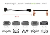 DJI Mavic 2 Zoom Uzaktan Kumanda İçin Mikro Data Veri Kablosu Naylon Örgülü thumbnail 1