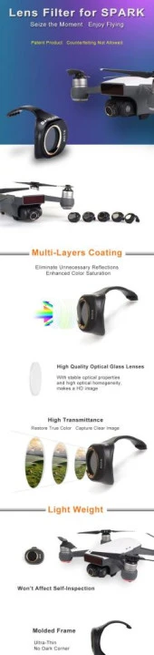 DJI Spark Gimbal Kamera HD N32 Filtre Optik Lens thumbnail 7