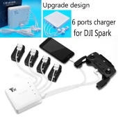 DJI Spark Şarj 6 in 1 4 pil 2 USB Portlu 60 Dakika Tam Şarj thumbnail 11
