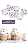 100 Adet Puantiyeli Kağıt Kek Kapsülü Muffin Cupcake Kek Kapsülü - 1