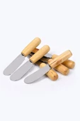 6lı Ahşap Saplı Mini Reçel Ve Tereyağı Bıçağı Ahşap Saplı Spatula Seti Kahvaltı Bıçağı - 1