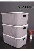 2 Adet Storage 13 Lt Gri Çok Amaçlı Dolap Içi Düzenleyici Kapaklı Kutu Bot Kutusu - 2