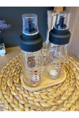 Damlatmaz Akıllı Ahşap Standlı Cam Yağlık Seti - 450 Ml Red - 4