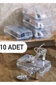 10 Adet Kadın Ayakkabı Kutusu Şeffaf Ayakkabı Saklama Kutusu - Dolap Içi Ayakkabılık Düzenleyici thumbnail 1