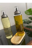 Borasiklat Ahşap Standlı 2`li 500 ml Damlatmaz Akıllı Cam Yağlık-sirkelik Seti - 1